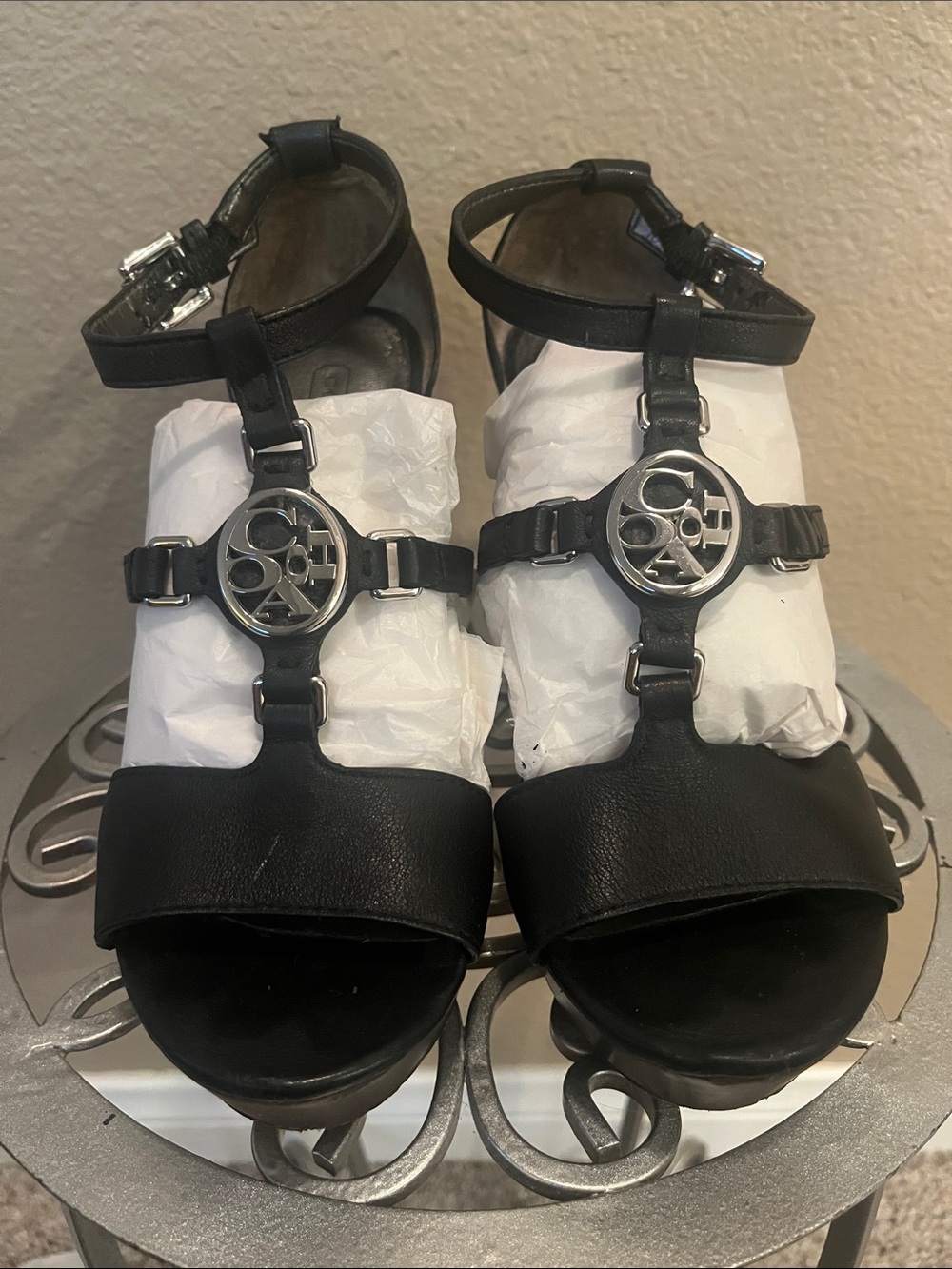 Coach Black Wedges 7